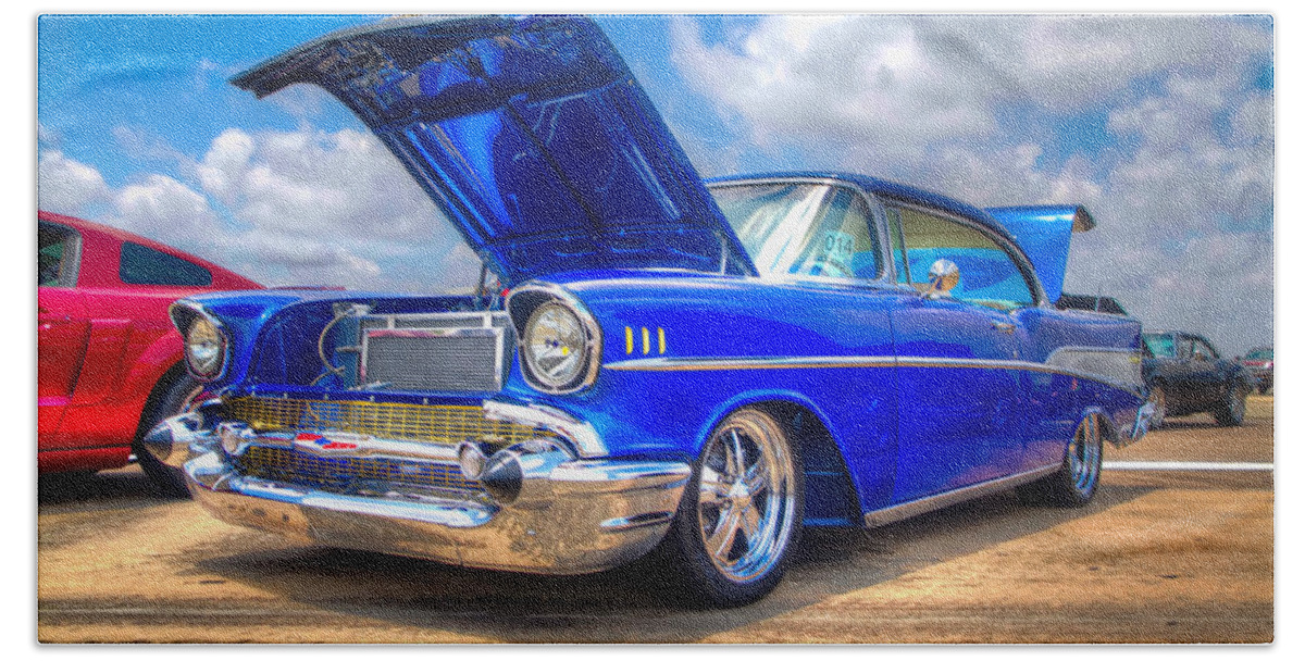 Auto Bath Towel featuring the photograph Cruisin' in Blue by Tim Stanley