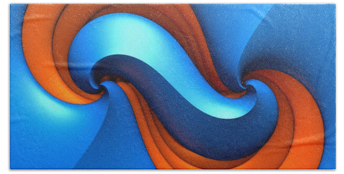 Blue Hand Towel featuring the digital art Curves by Lyle Hatch