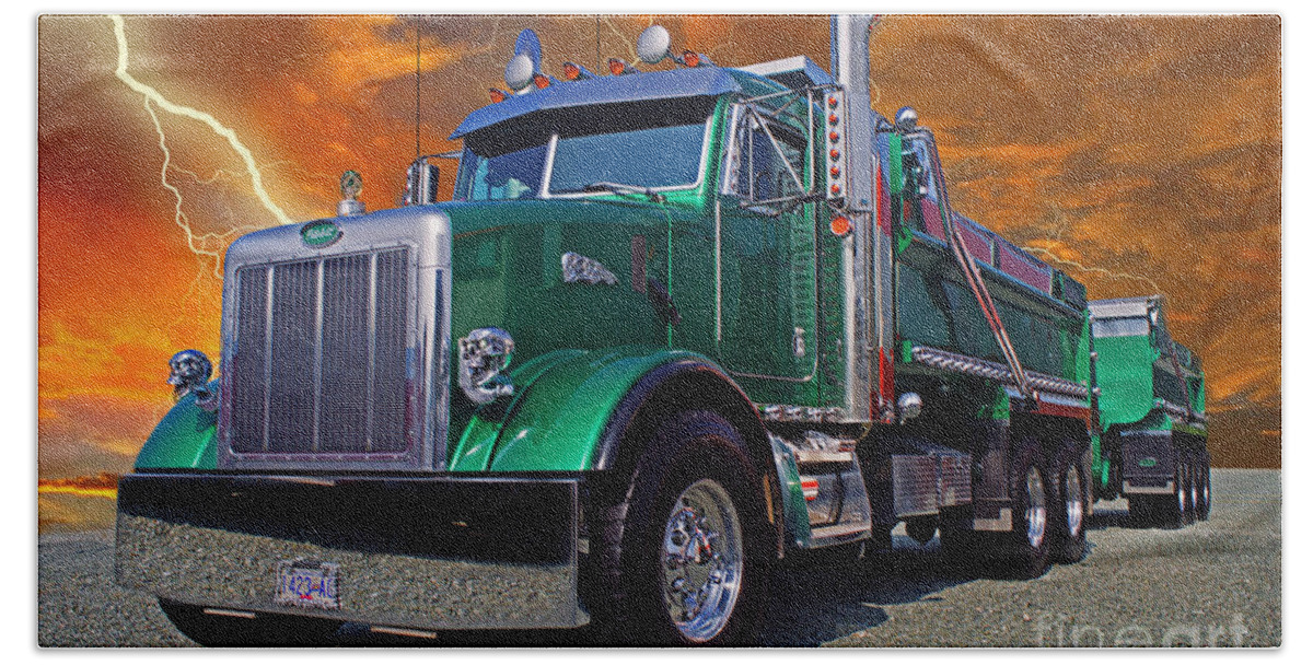 Trucks Bath Towel featuring the photograph Custom Gravel Truck CATR0278-12 by Randy Harris