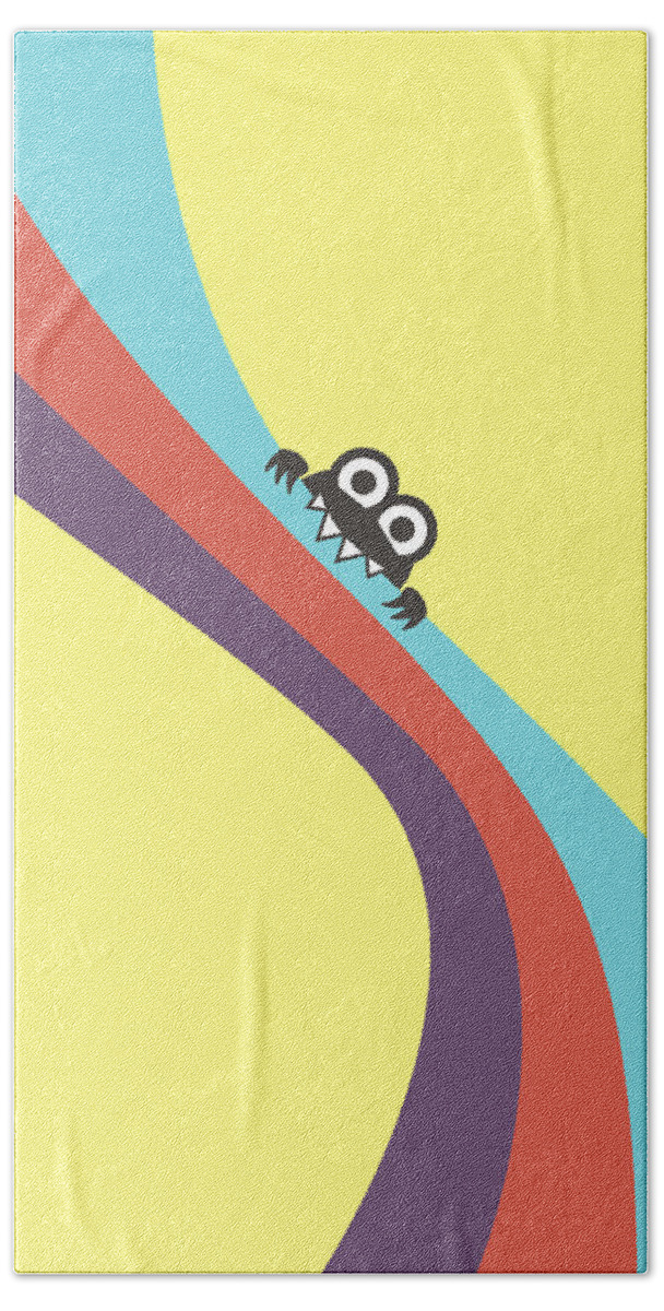 Colorful Hand Towel featuring the digital art Cute Bug Bites Candy Colored Stripes by Boriana Giormova