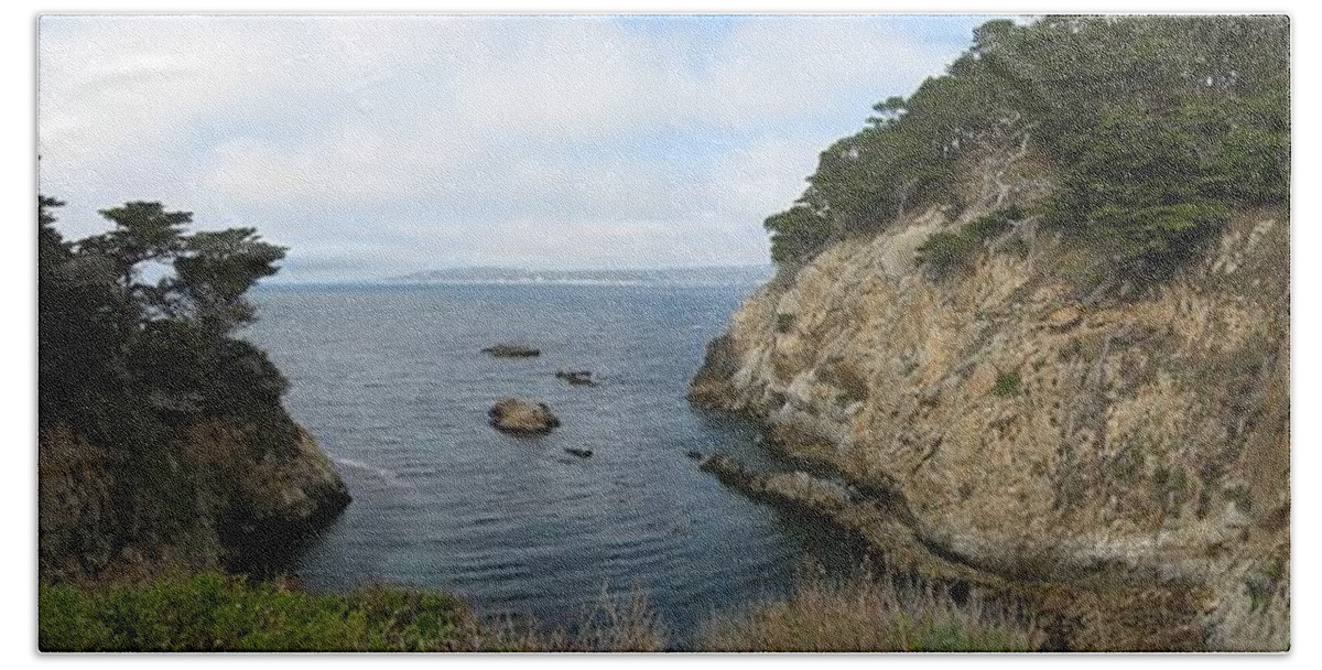 Point Lobos Hand Towel featuring the photograph Cypress Cove Panorama by James B Toy