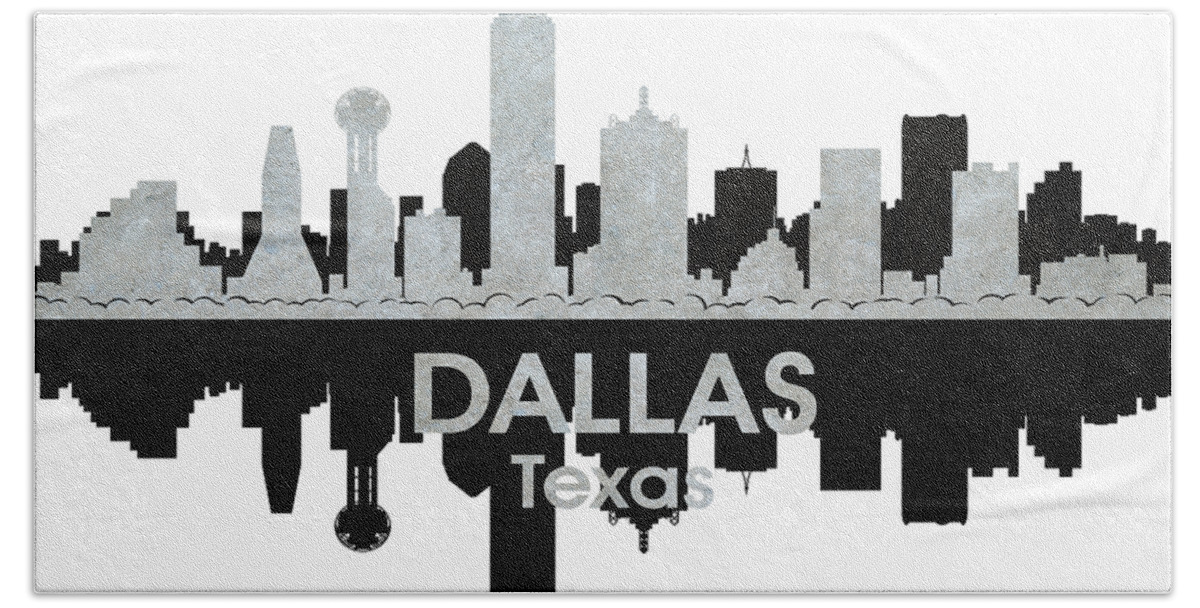 Dallas Bath Towel featuring the mixed media Dallas TX 4 by Angelina Tamez