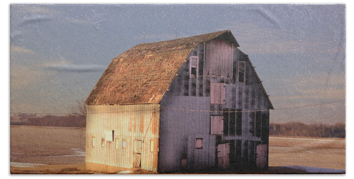 Rustic Hand Towel featuring the photograph Dapple Barn by Bonfire Photography