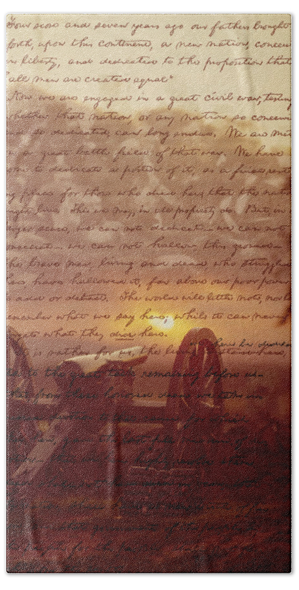 Photography Hand Towel featuring the painting Dawn At Gettysburg by Gary Grayson