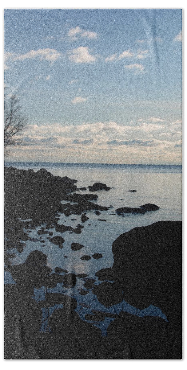 Jim Peterson Hand Towel featuring the photograph Dawn at the Cove by James Peterson