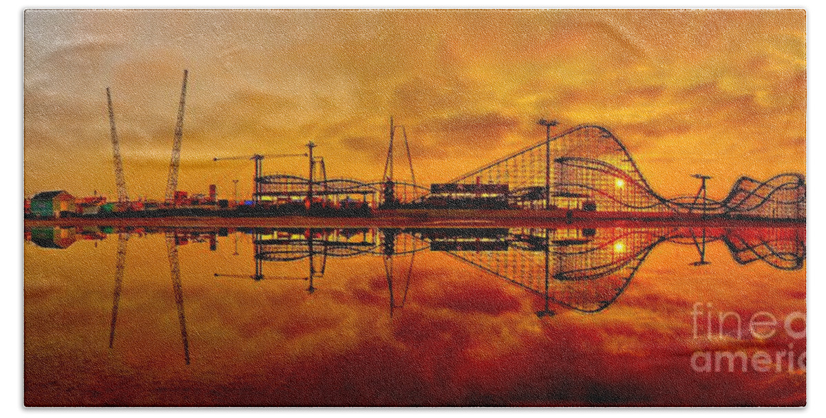 Pier Hand Towel featuring the photograph Dawn at Wildwood Pier by Nick Zelinsky Jr