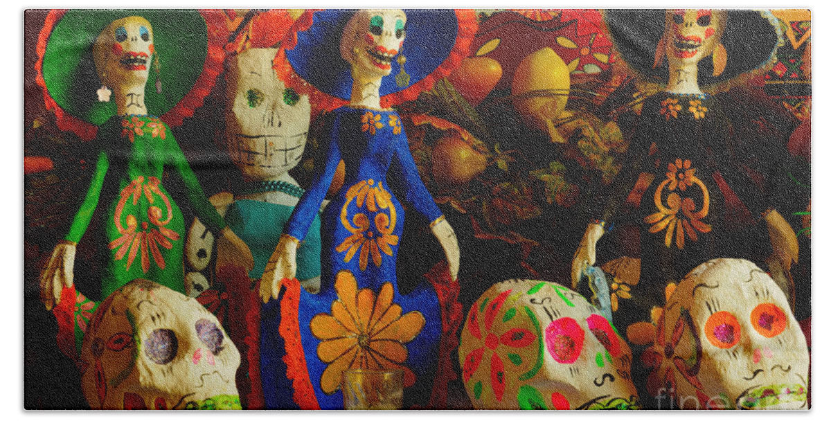 Travel Bath Towel featuring the photograph Day Of The Dead Decorations by John Shaw
