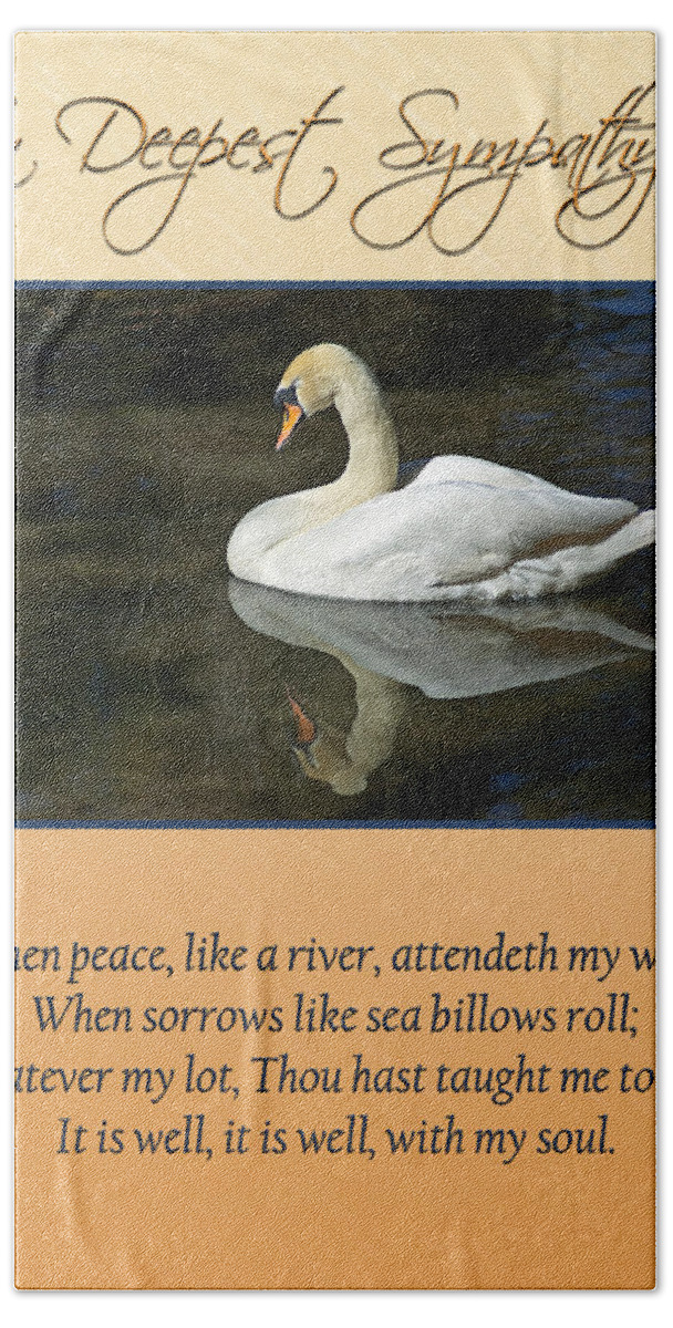 Swans Hand Towel featuring the photograph Deepest Sympathy Card by Carolyn Marshall