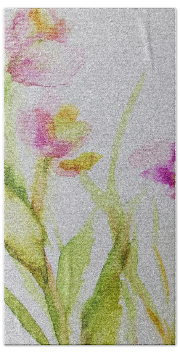 Floral Bath Towel featuring the painting Delicate Blossoms by Mary Wolf