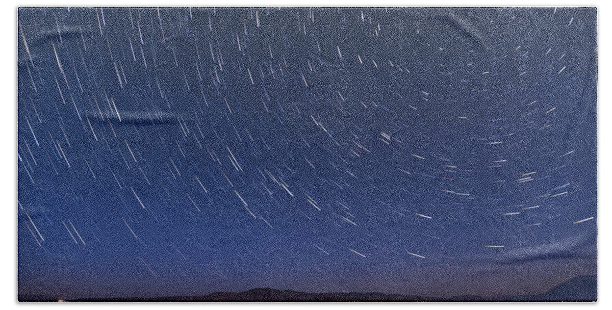 California Bath Towel featuring the photograph Desert Star Trails by Cat Connor