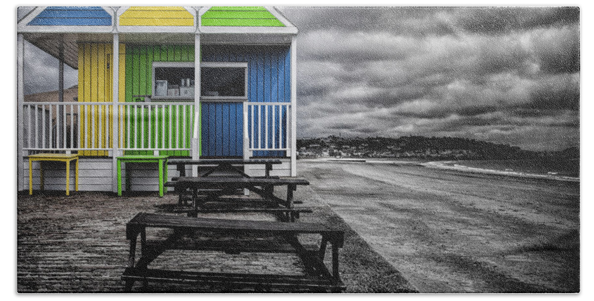 Jersey Bath Towel featuring the photograph Deserted Cafe by Nigel R Bell