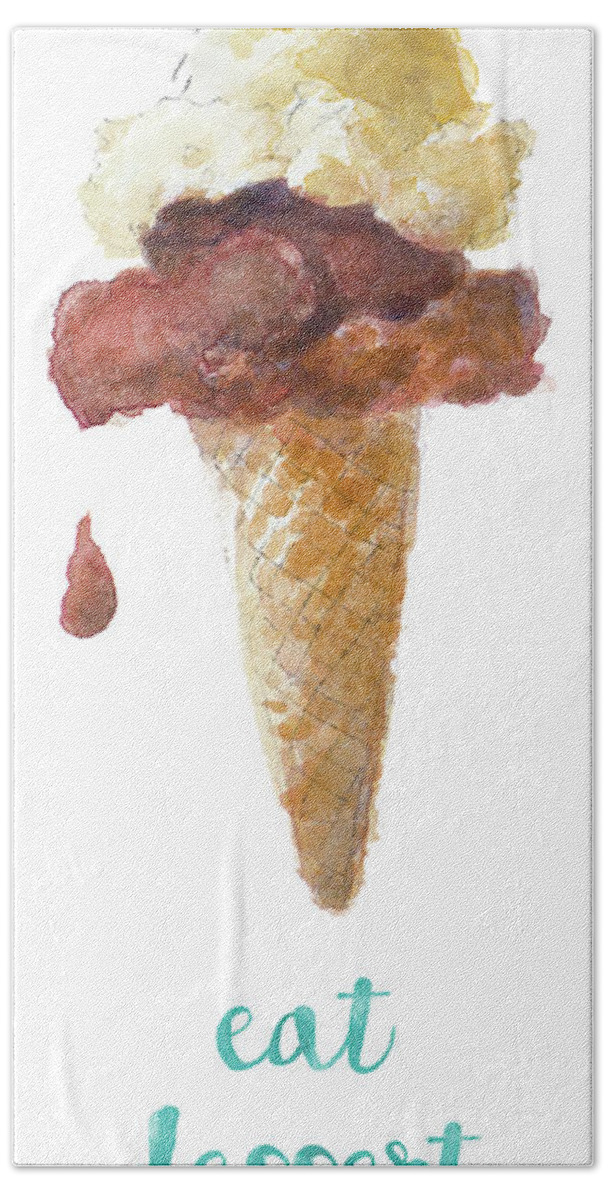 Dessert Hand Towel featuring the painting Dessert Ice Cream I by Lanie Loreth