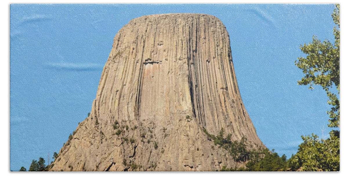 Nature Hand Towel featuring the photograph Devils Tower by John M Bailey