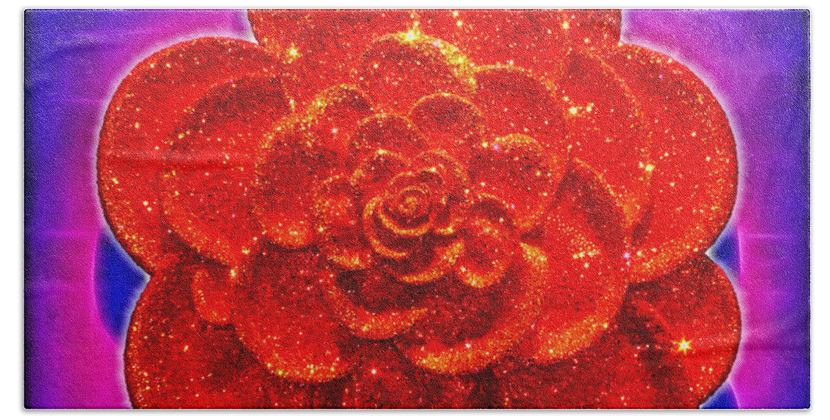 Diamond Rose Hand Towel featuring the photograph Diamond Rose by Kasia Bitner