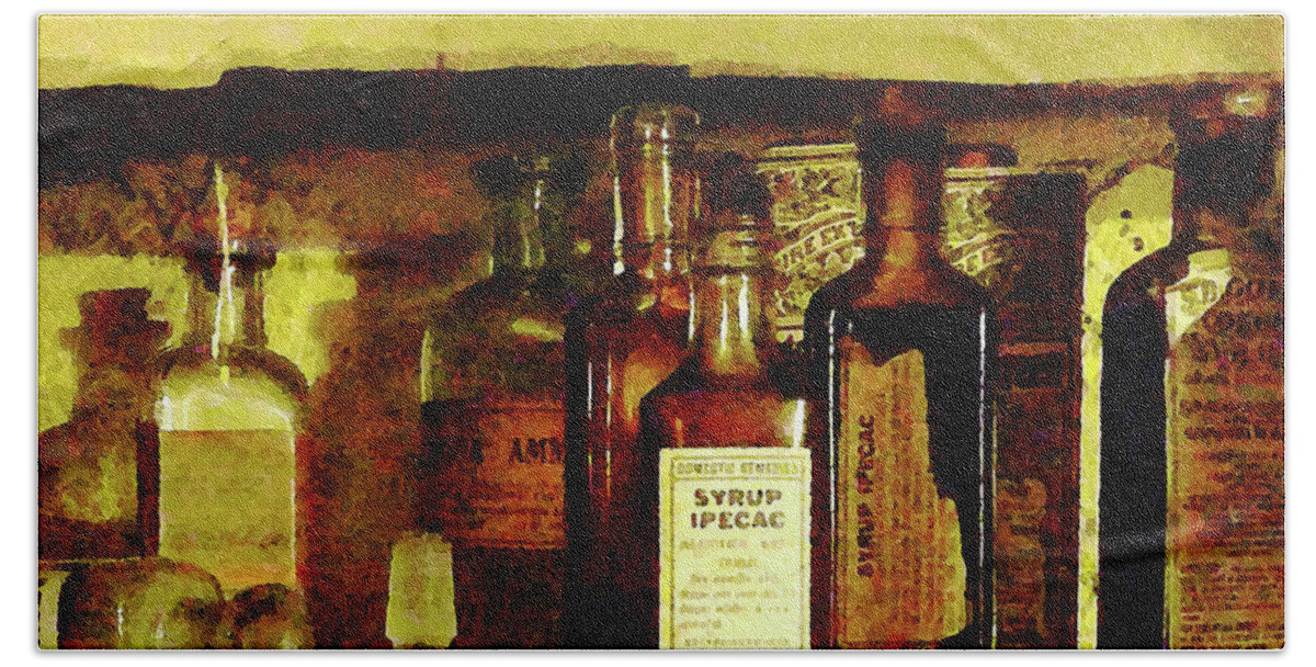 Druggist Hand Towel featuring the photograph Doctor - Syrup of Ipecac by Susan Savad