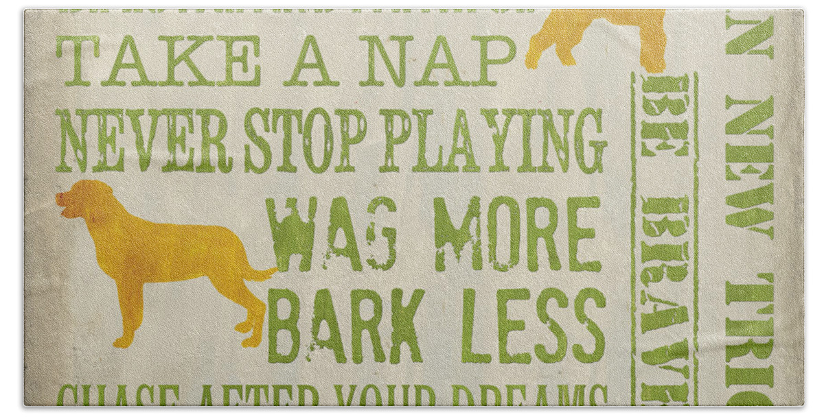 Dog Bath Sheet featuring the painting Dog Wisdom by Debbie DeWitt