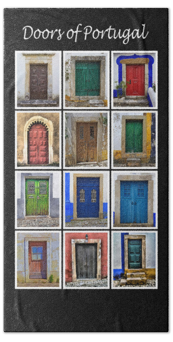 Portugal Bath Towel featuring the photograph Doors of Portugal by David Letts