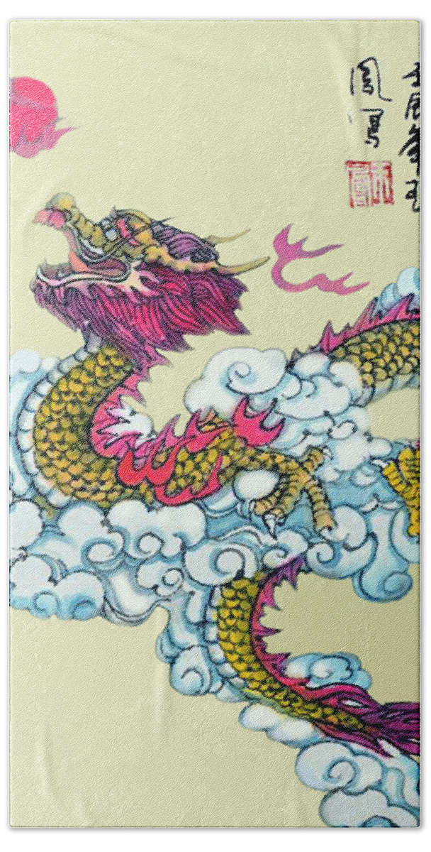 Dragon Hand Towel featuring the photograph Dragon by Yufeng Wang