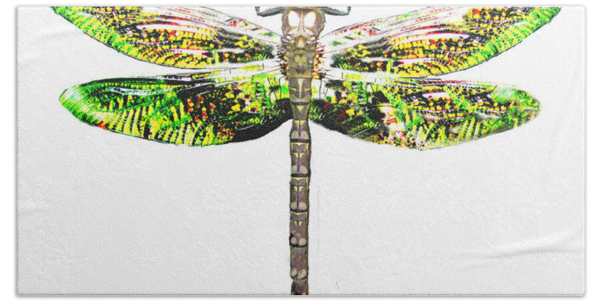 Dragonfly Hand Towel featuring the photograph Dragonfly design by Tom Conway