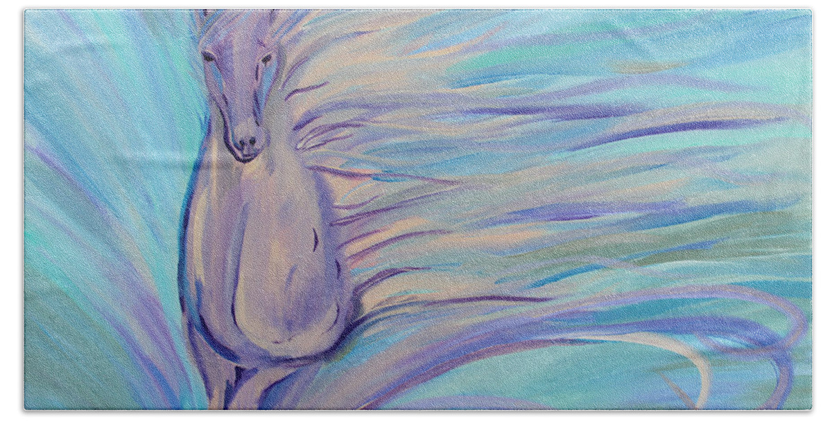 Horse Hand Towel featuring the painting Dreamer by Stacey Zimmerman