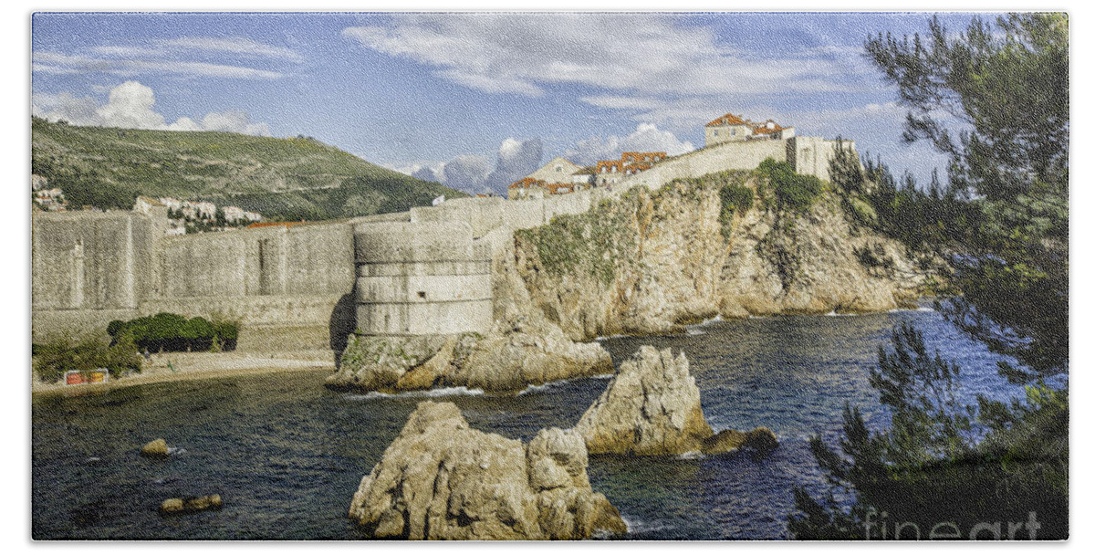 Croatia Hand Towel featuring the photograph Dubrovnik Walled City by Timothy Hacker