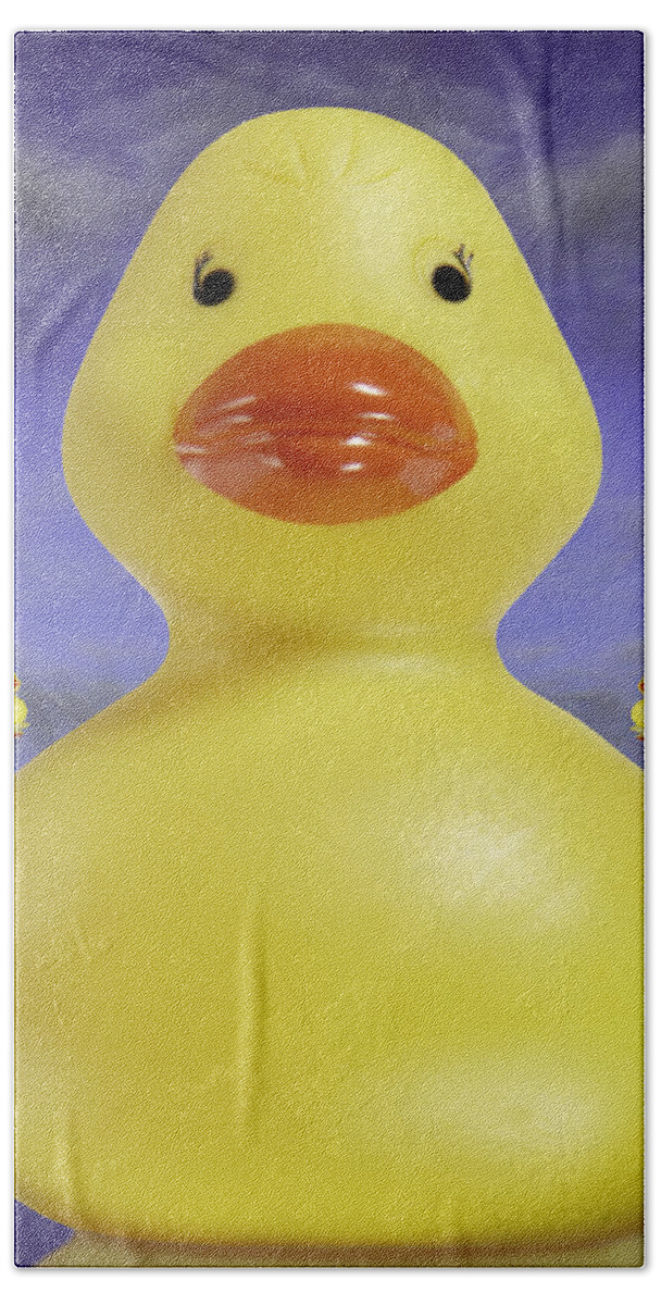 Fun Art Bath Towel featuring the photograph Ducks In A Row 3 by Mike McGlothlen
