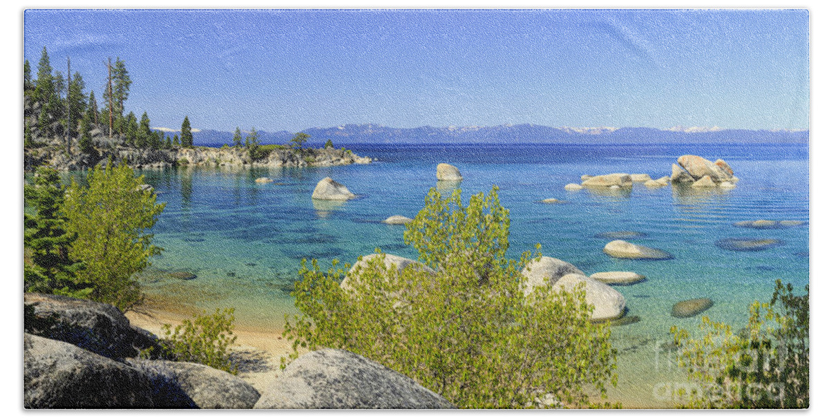 Lake Tahoe Hand Towel featuring the photograph East shore Lake Tahoe panorama by Ken Brown