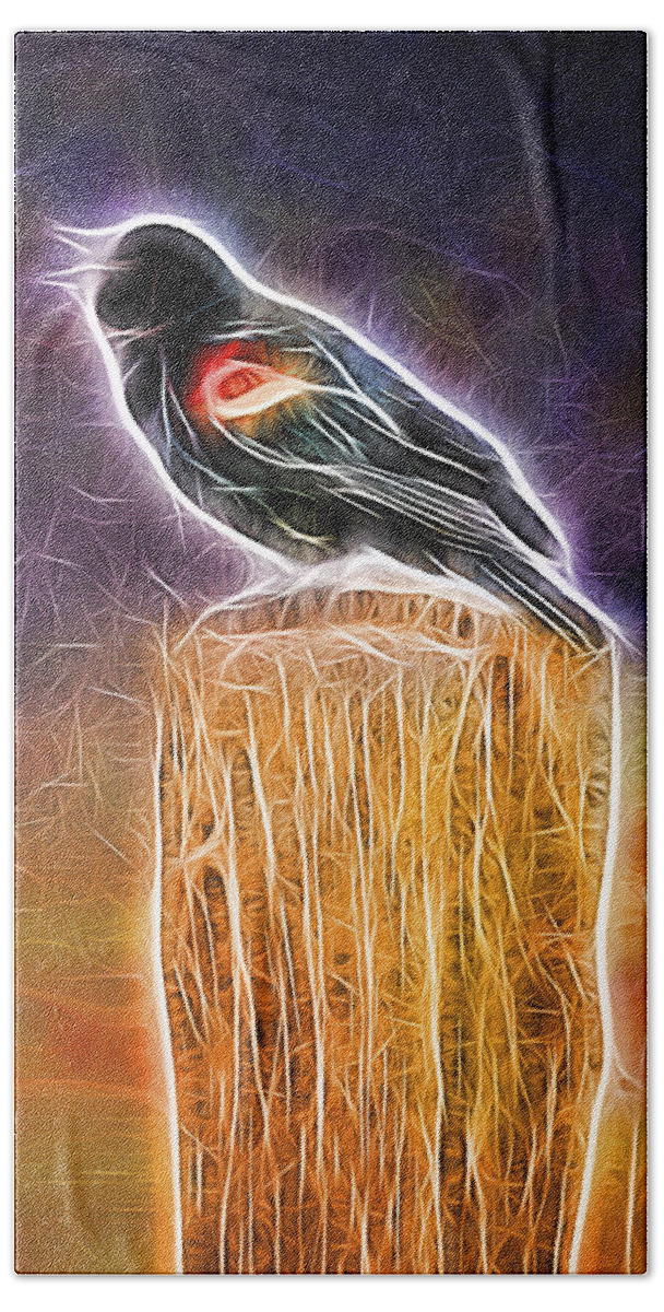 Nature Bath Towel featuring the digital art Ecstatic Song 3 by William Horden