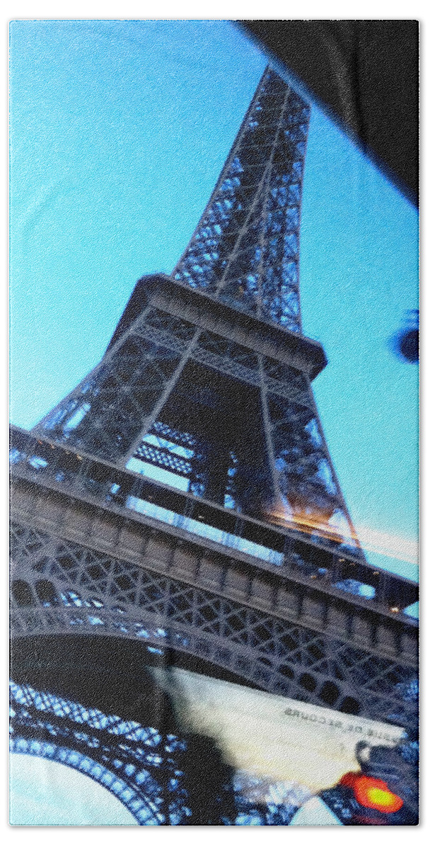 Paris Bath Towel featuring the photograph Eiffel in Motion by Kathy Corday