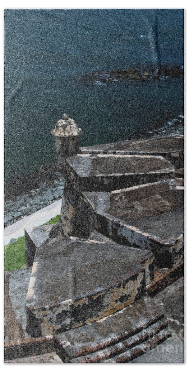 Architecture Hand Towel featuring the photograph El Morro from Above by George D Gordon III
