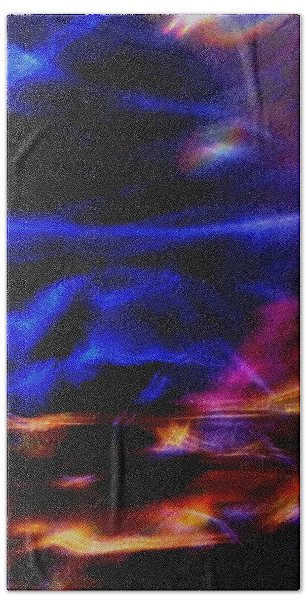 Abstract Hand Towel featuring the photograph Electric Chaos by Mike Breau
