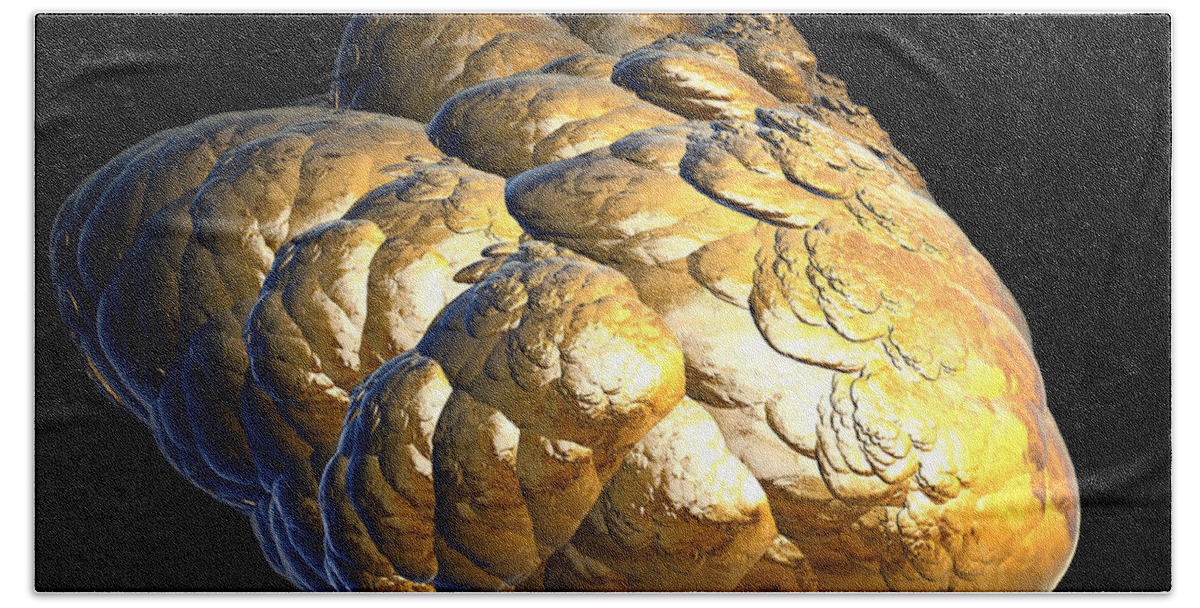 Color Bath Towel featuring the digital art Electrified Gold Nugget by Pete Trenholm