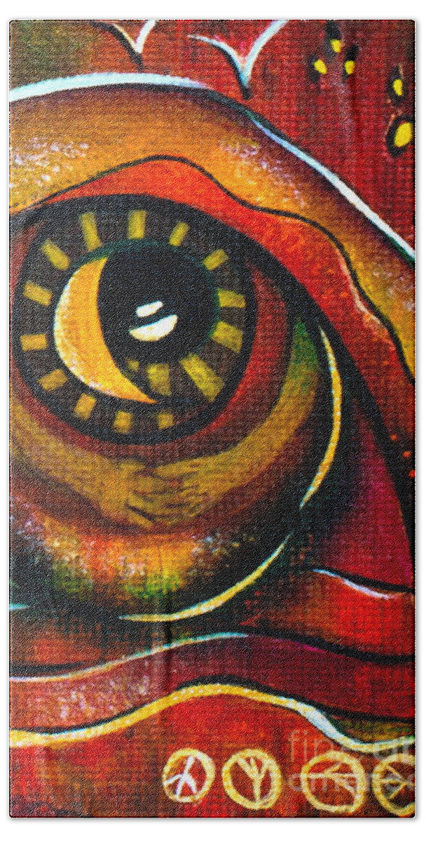  Bath Towel featuring the painting Elementals Spirit Eye by Deborha Kerr