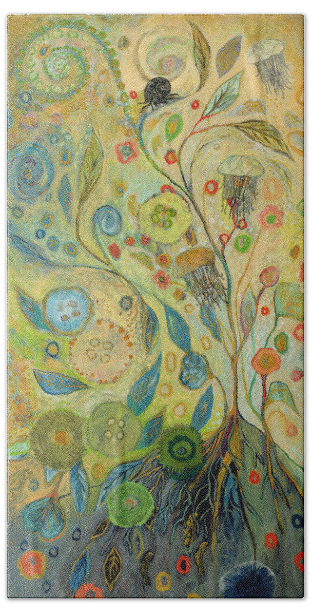 Underwater Hand Towel featuring the painting Embracing the Journey by Jennifer Lommers