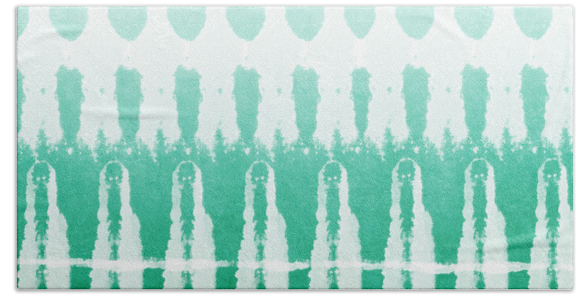 Abstract Bath Towel featuring the painting Emerald Ombre by Linda Woods