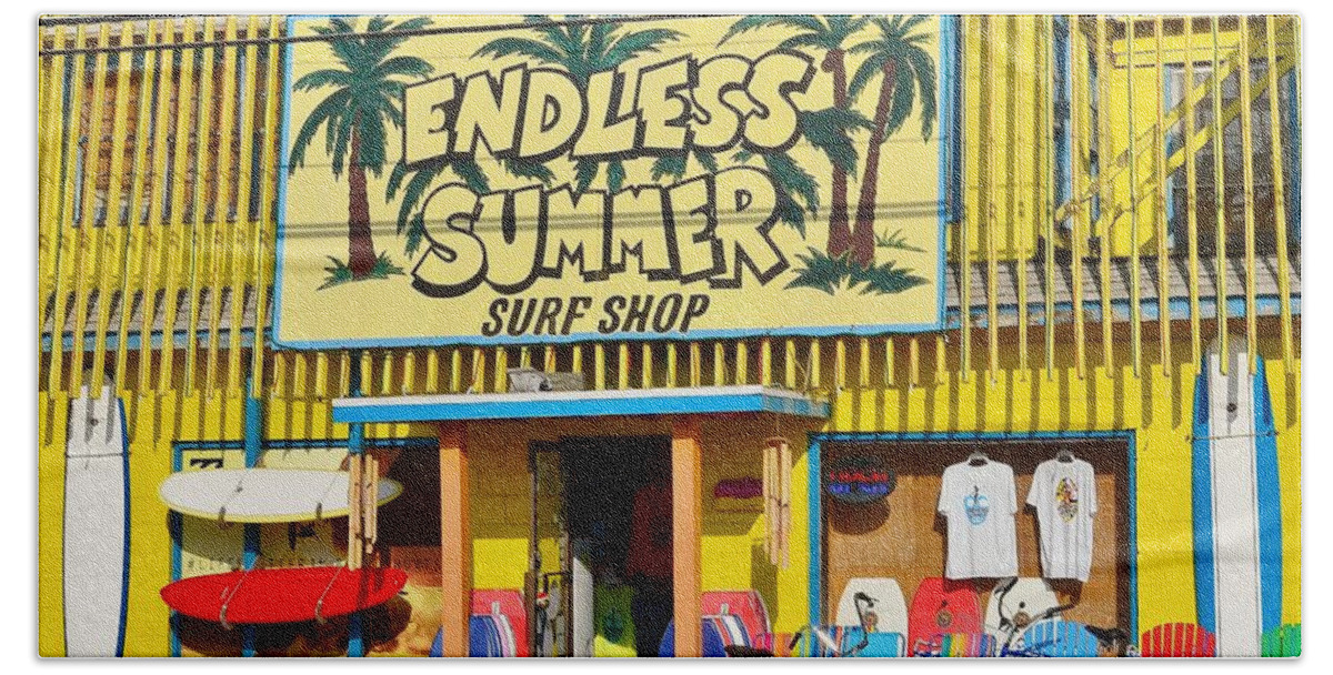 Surfing Bath Towel featuring the photograph Endless Summer Surf Shop - Ocean City Maryland by Kim Bemis