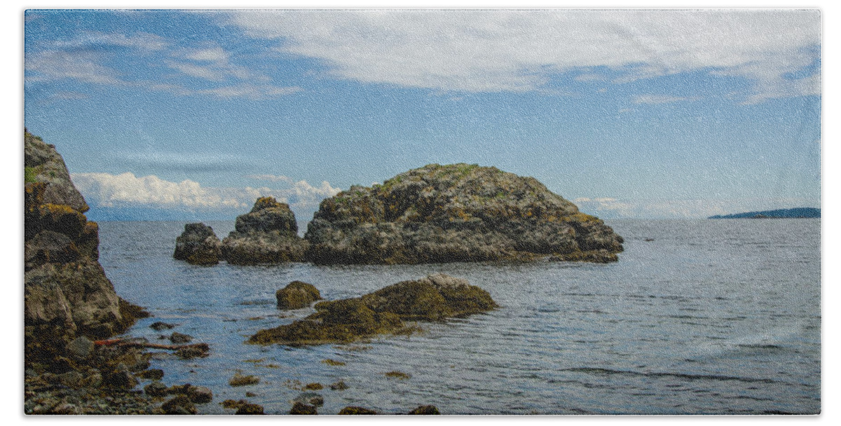 View Hand Towel featuring the photograph Enjoy the View Nanaimo Shoreline by Roxy Hurtubise