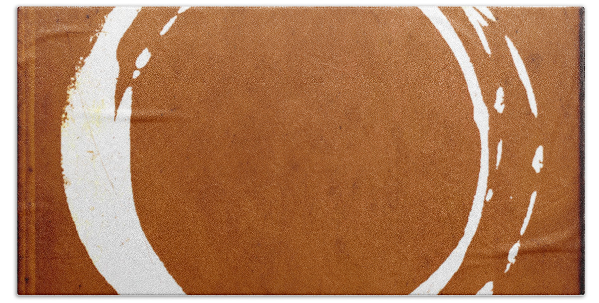 Orange Hand Towel featuring the painting Enso No. 107 Orange by Julie Niemela