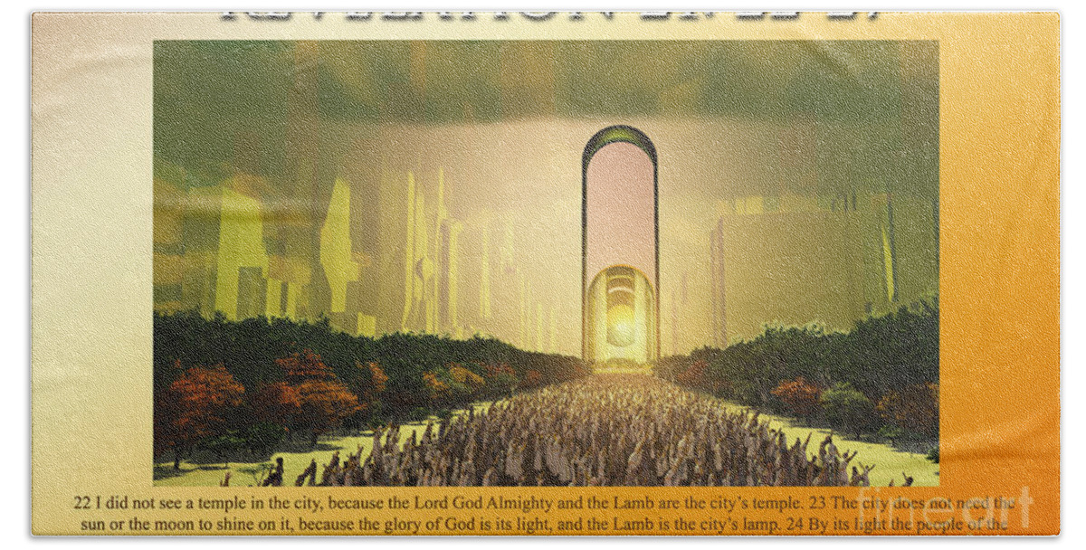 Heaven Bath Towel featuring the digital art Entering God's Home by William Ladson