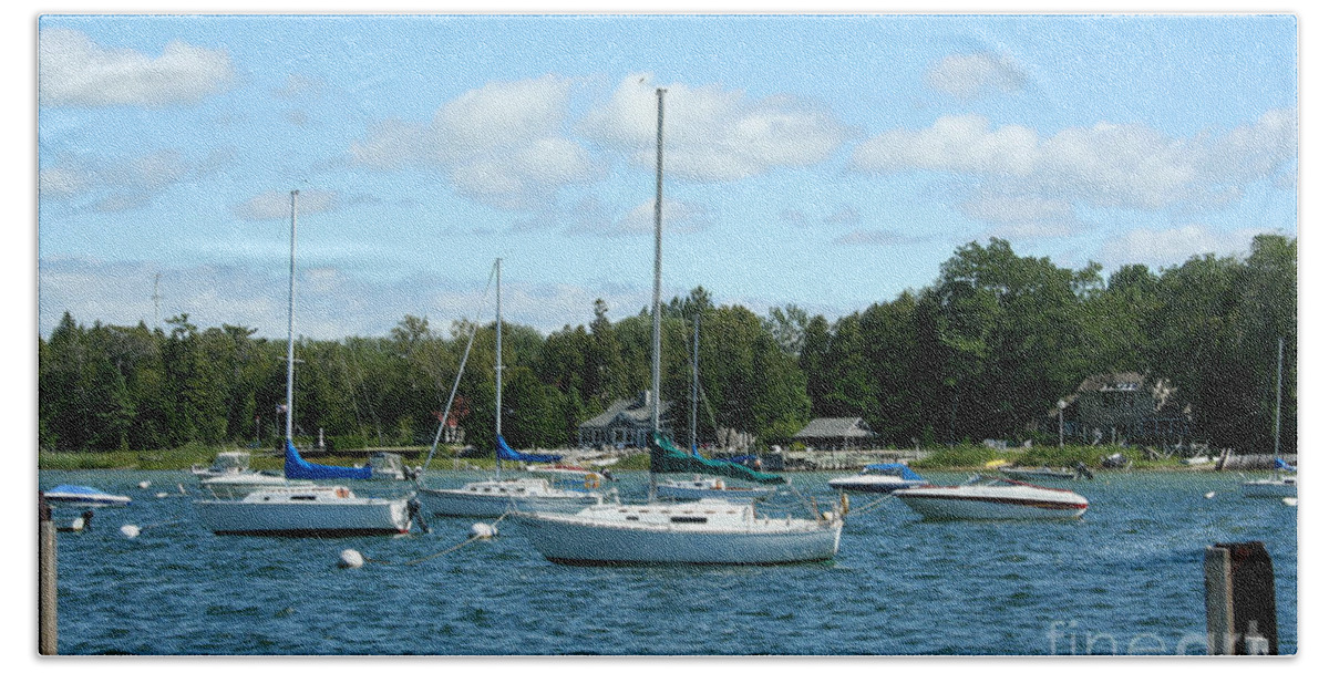 Ephraim Bath Sheet featuring the photograph Ephraim Bay Door County WI by Tommy Anderson