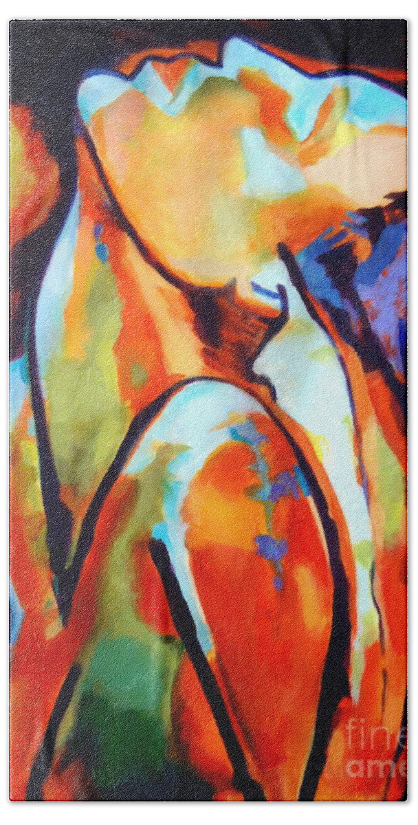Nude Figures Bath Towel featuring the painting Epiphany by Helena Wierzbicki