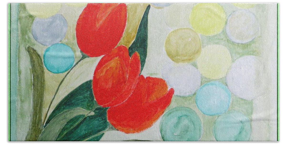 Tulips Hand Towel featuring the painting Europa by Sonali Gangane