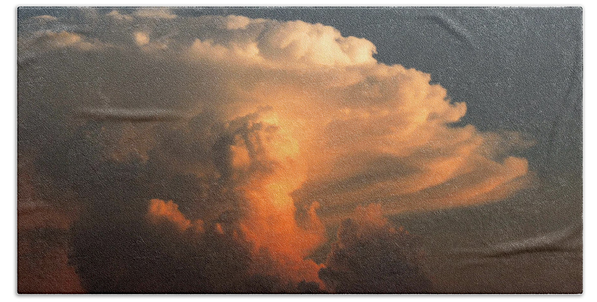 Clouds Bath Towel featuring the photograph Evening Buildup by Charlotte Schafer