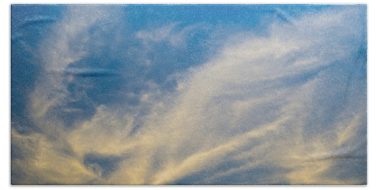 Summer Hand Towel featuring the photograph Evening clouds by David Pyatt