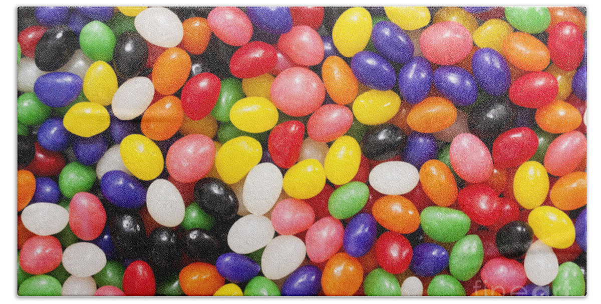 Jelly Beans Bath Towel featuring the photograph Every Color of the Rainbow by Patty Colabuono