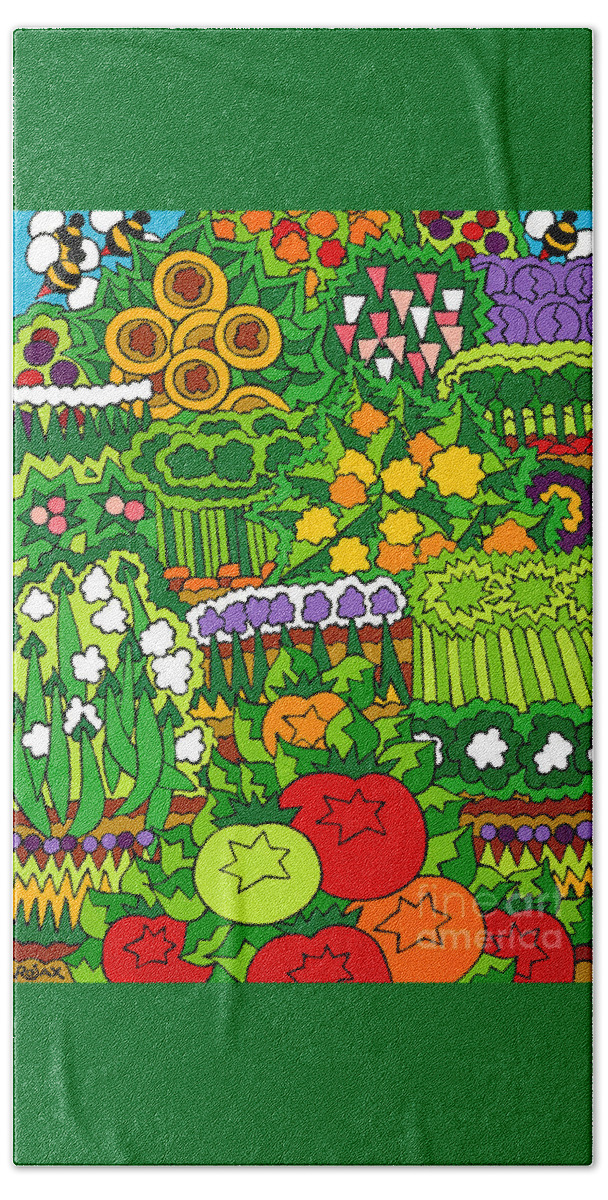 Garden Hand Towel featuring the painting Eve's Garden by Rojax Art