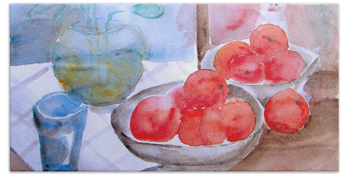 Fruit Hand Towel featuring the painting Expectation by Jasna Dragun