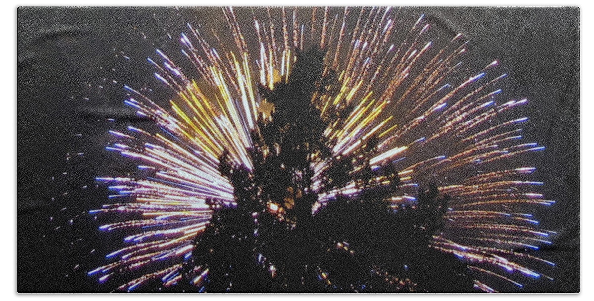 Smoke Hand Towel featuring the photograph Exploding Tree by Bob Slitzan