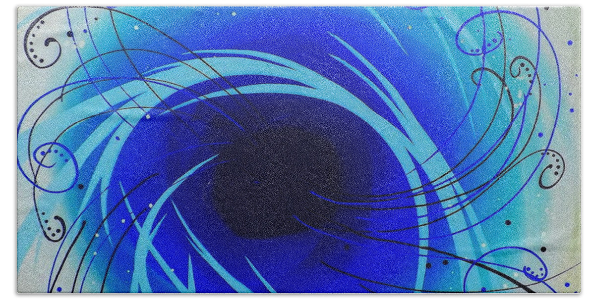 Eye Of The Hurricane Inverted Bath Towel featuring the painting Eye of the Hurricane Inverted by Darren Robinson