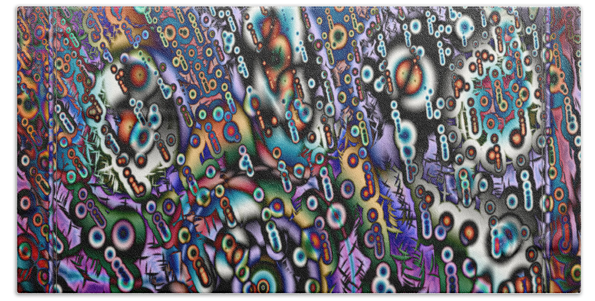 Abstract Hand Towel featuring the digital art Eyeballs and Eight Balls by Kiki Art